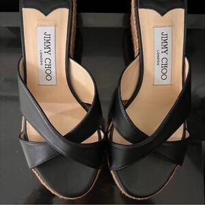 Jimmy Choo Black Espadrilles with Intricate Straps